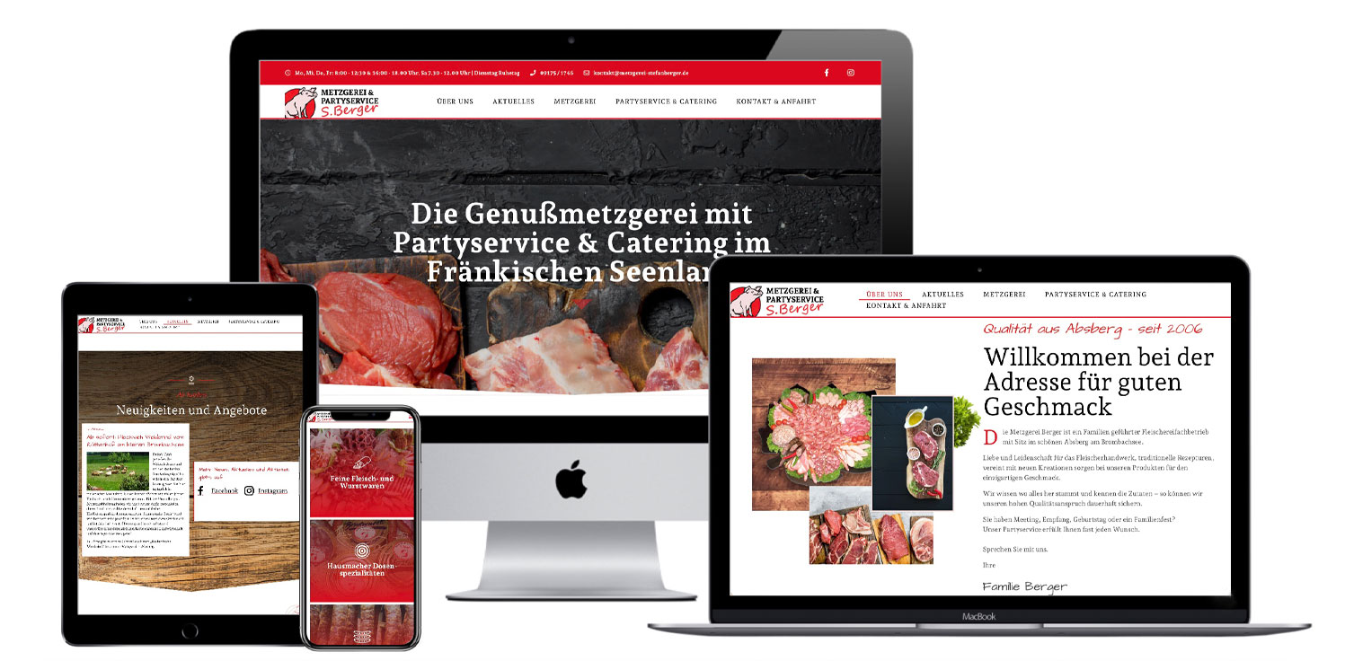Webdesign Brombachsee Fränkisches Seenland Metzgerei Homepage