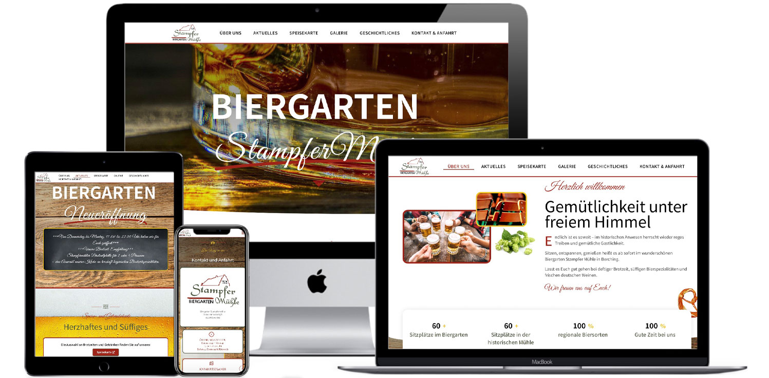Webdesign Berching, Biergarten Website